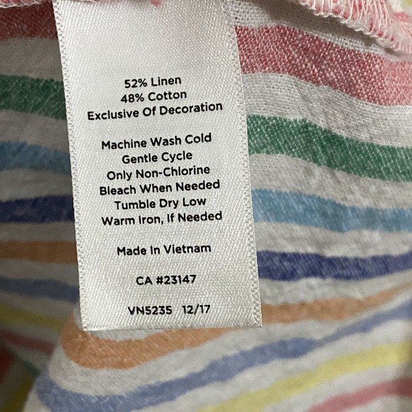 Talbots Womens Dress Size 10 Linen Blend Sleeveless Midi Stripes Multicolor - Picture 7 of 8